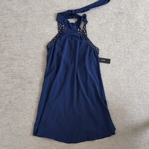 NWT Lulus Open Back Navy Blue Halter Dress size XS